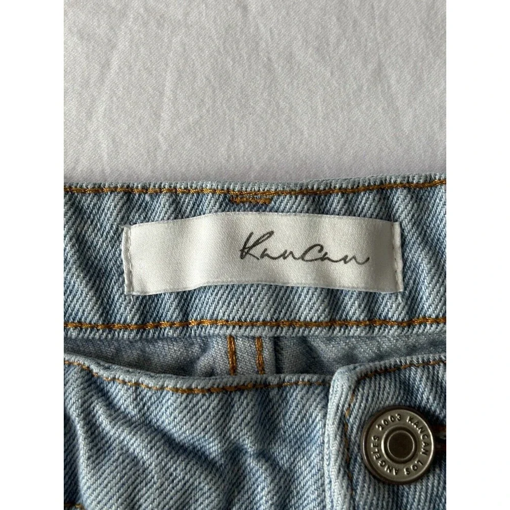 KanCan Jeans Womens 13/30‎ Blue Wide Leg Cropped Ultra High Rise Stretch Baggy